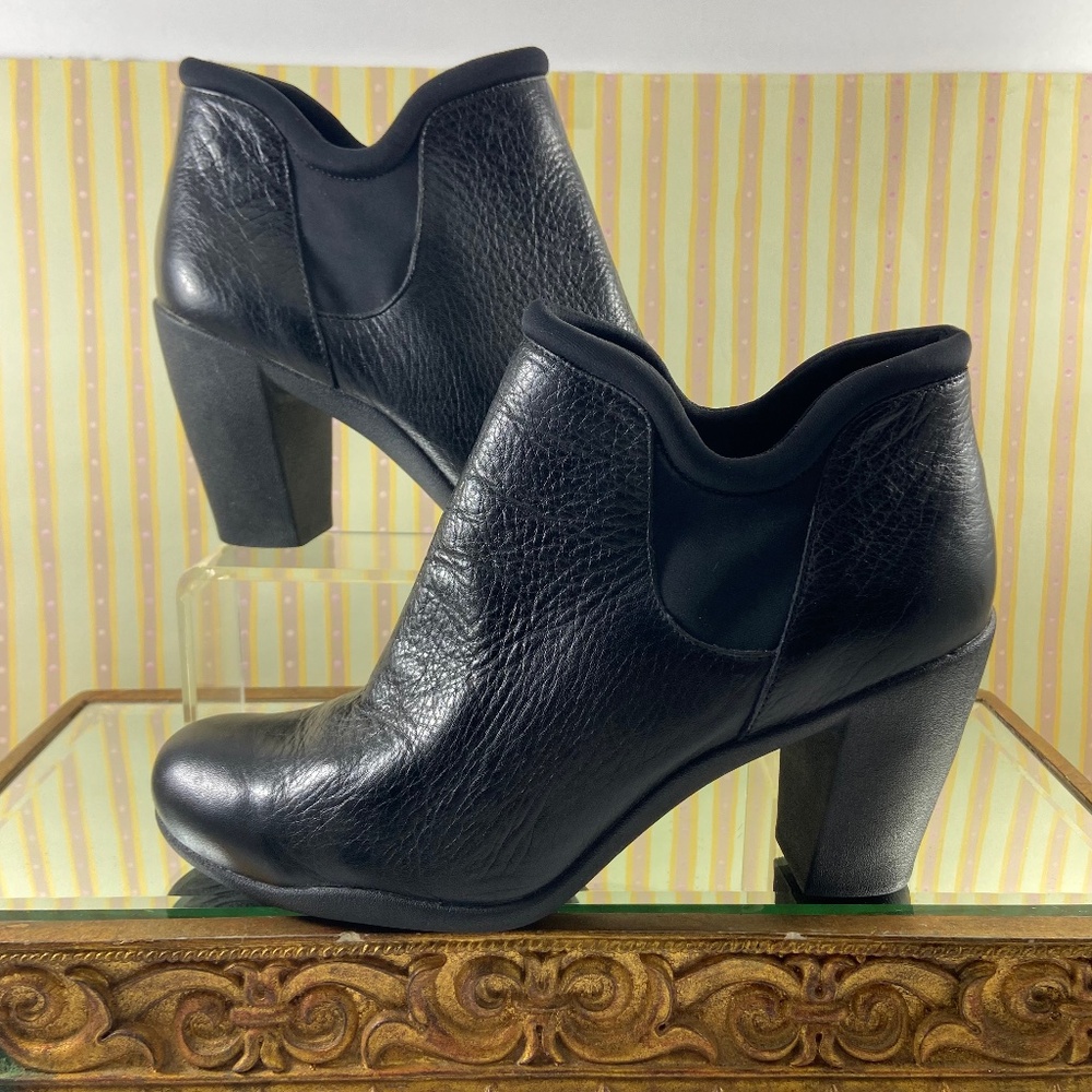 Clarks Black Leather Booties